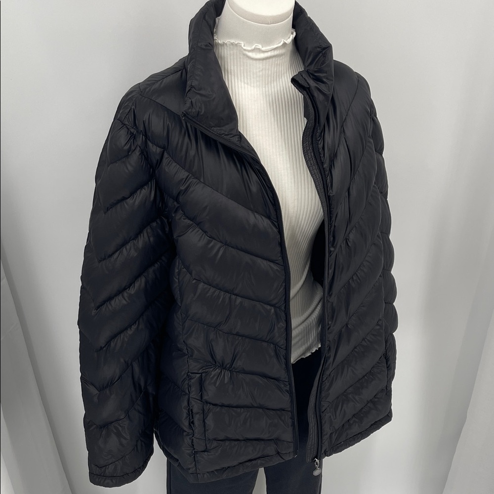Calvin Klein Women's XXL Premium Duck Down Coat Black Puffer Classic Jacket